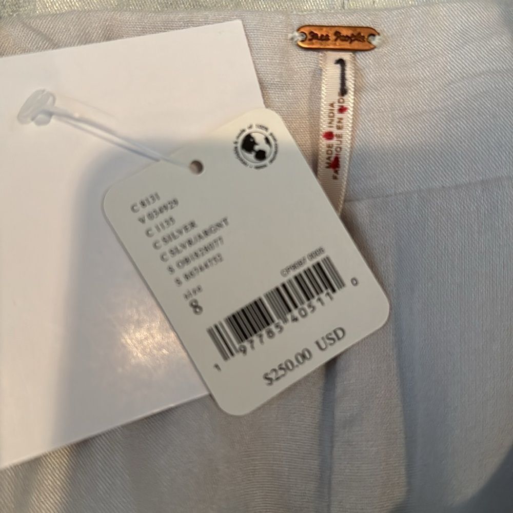 Free People Janelle Bubble Romper with Silver Sequins Detail Size 8 - Picture 8 of 8